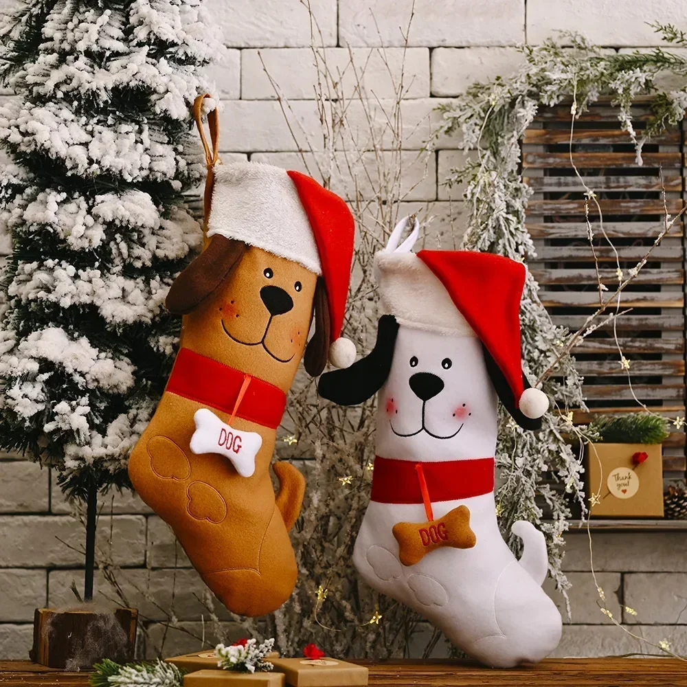 Christmas Stocking Hanging - Kształt kości psa Pończochy świąteczne Torba