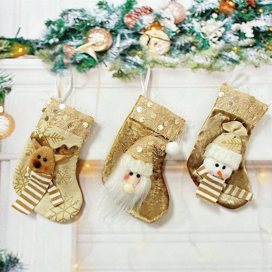 3 sztuki świątecznych skarpet  – Christmas Stocking Hanging recenzja i cena