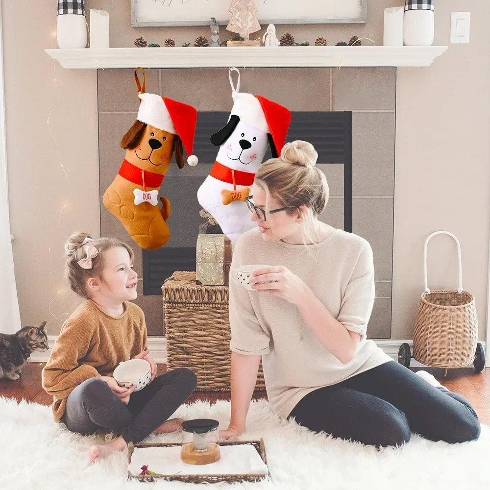 Kształt kości psa Pończochy św – Christmas Stocking Hanging recenzja i cena