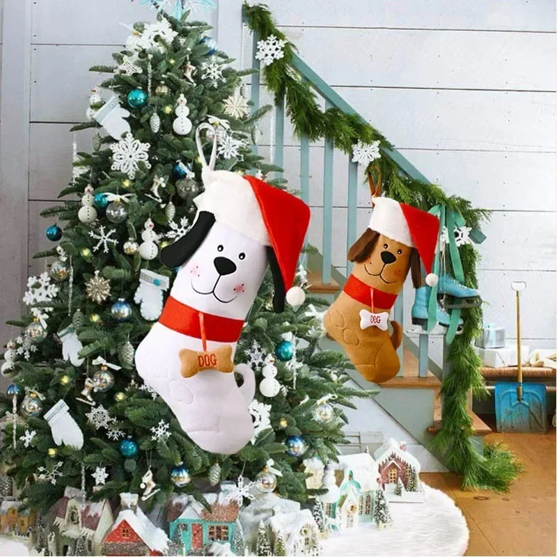 Kształt kości psa Pończochy św – Christmas Stocking Hanging recenzja i cena