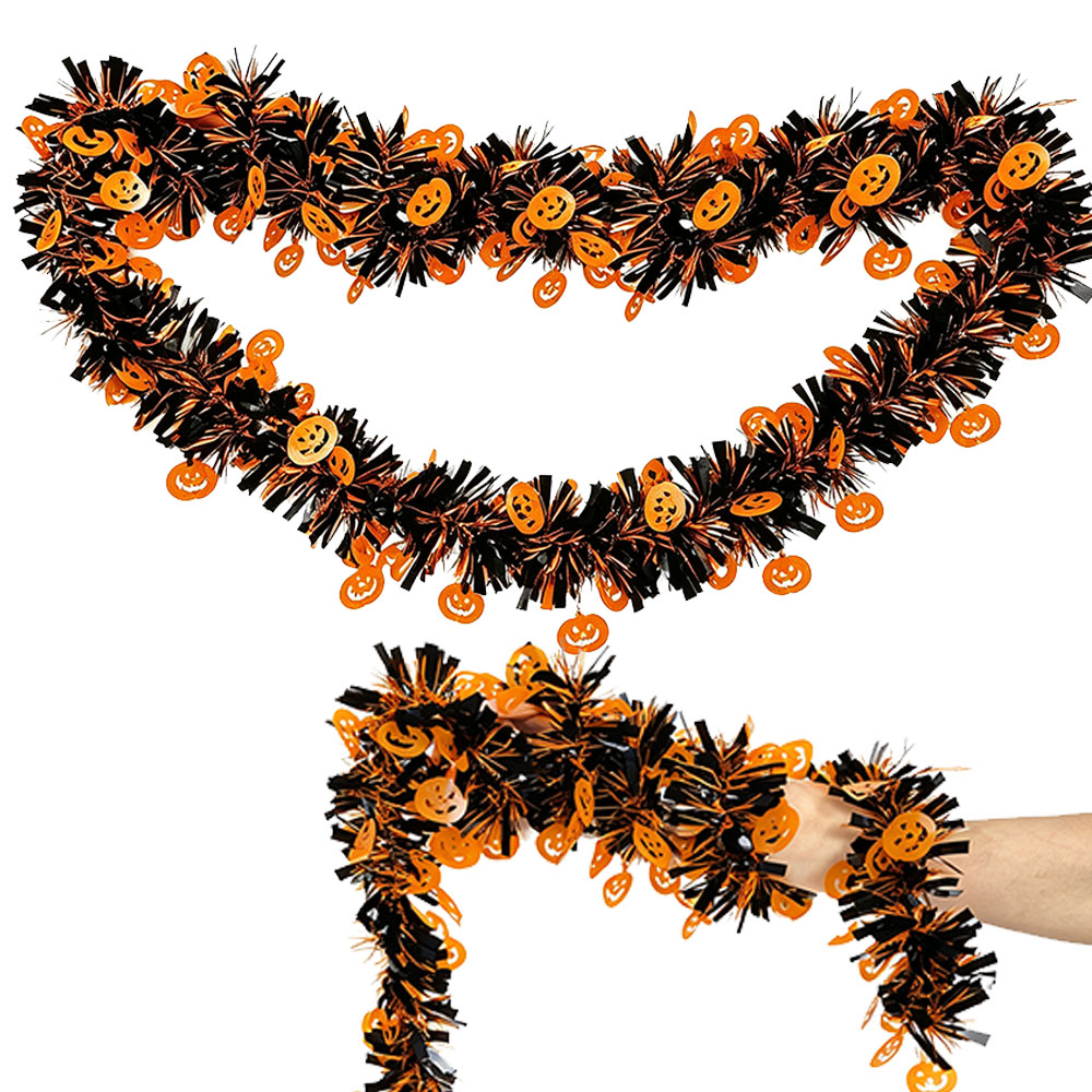 Halloweenowe girlandy z błyszc – Tinsel Garland Decoration recenzja i cena