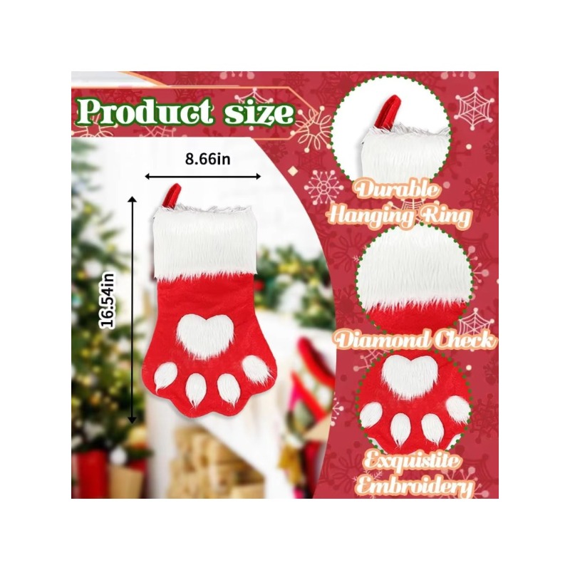 Zimowa pluszowa skarpeta świąt – Christmas Stocking Hanging recenzja i cena